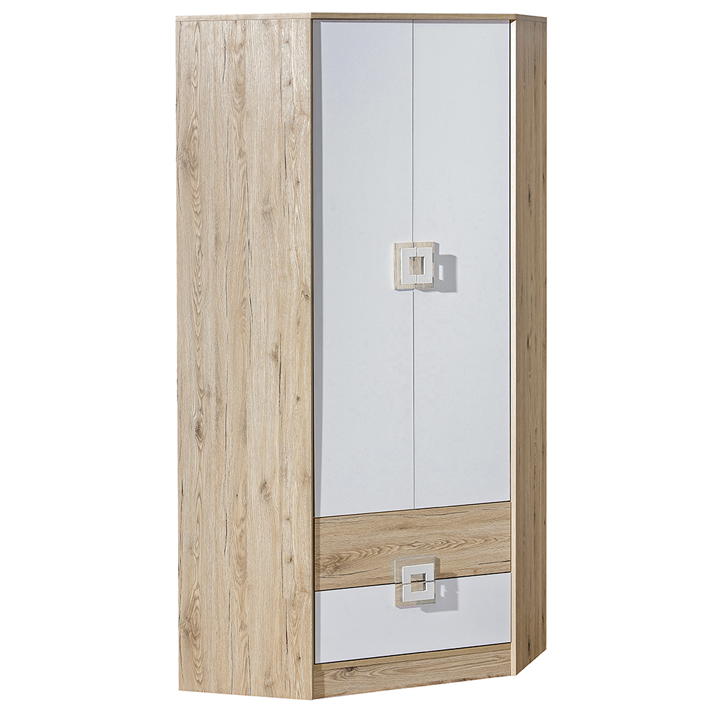 Nico D | rohová šatní skříň 2 | dub světlý