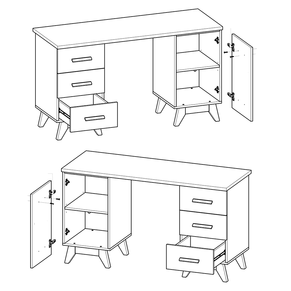 Studentský pokoj pracovna SVEN | 4 díly | borovice andersen/dub nash