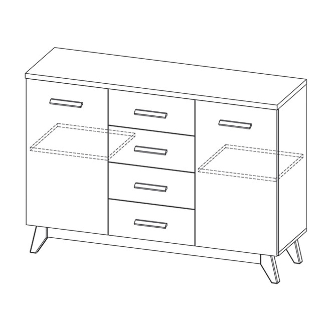 Obývací stěna SVEN | sestava G | 4 díly | borovice andersen/dub nash