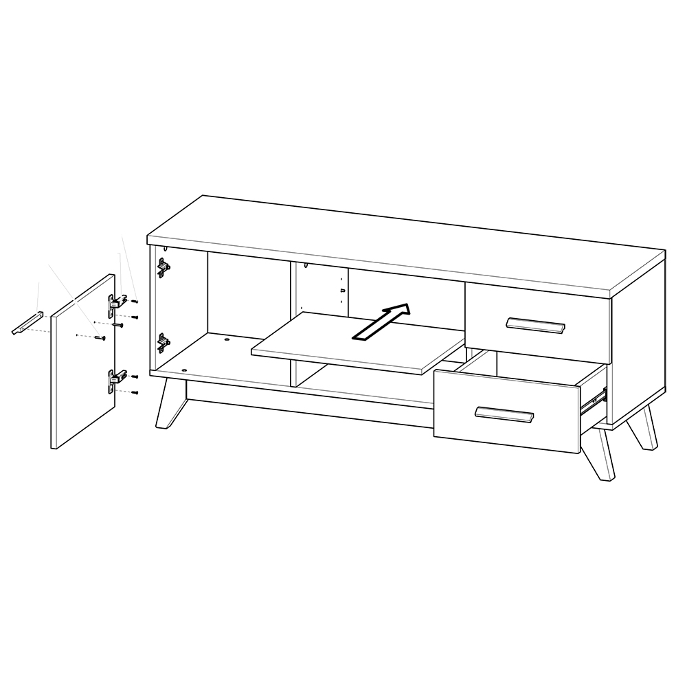 Obývací stěna SVEN | sestava H | 4 díly | borovice andersen/dub nash