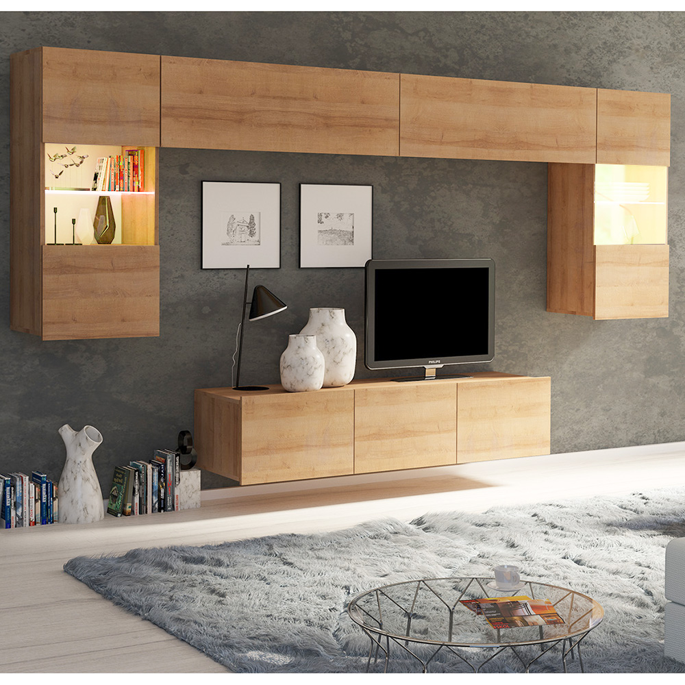 CALABRINI d | TV stolek | 150 cm | dub zlatý | lze i zavěsit