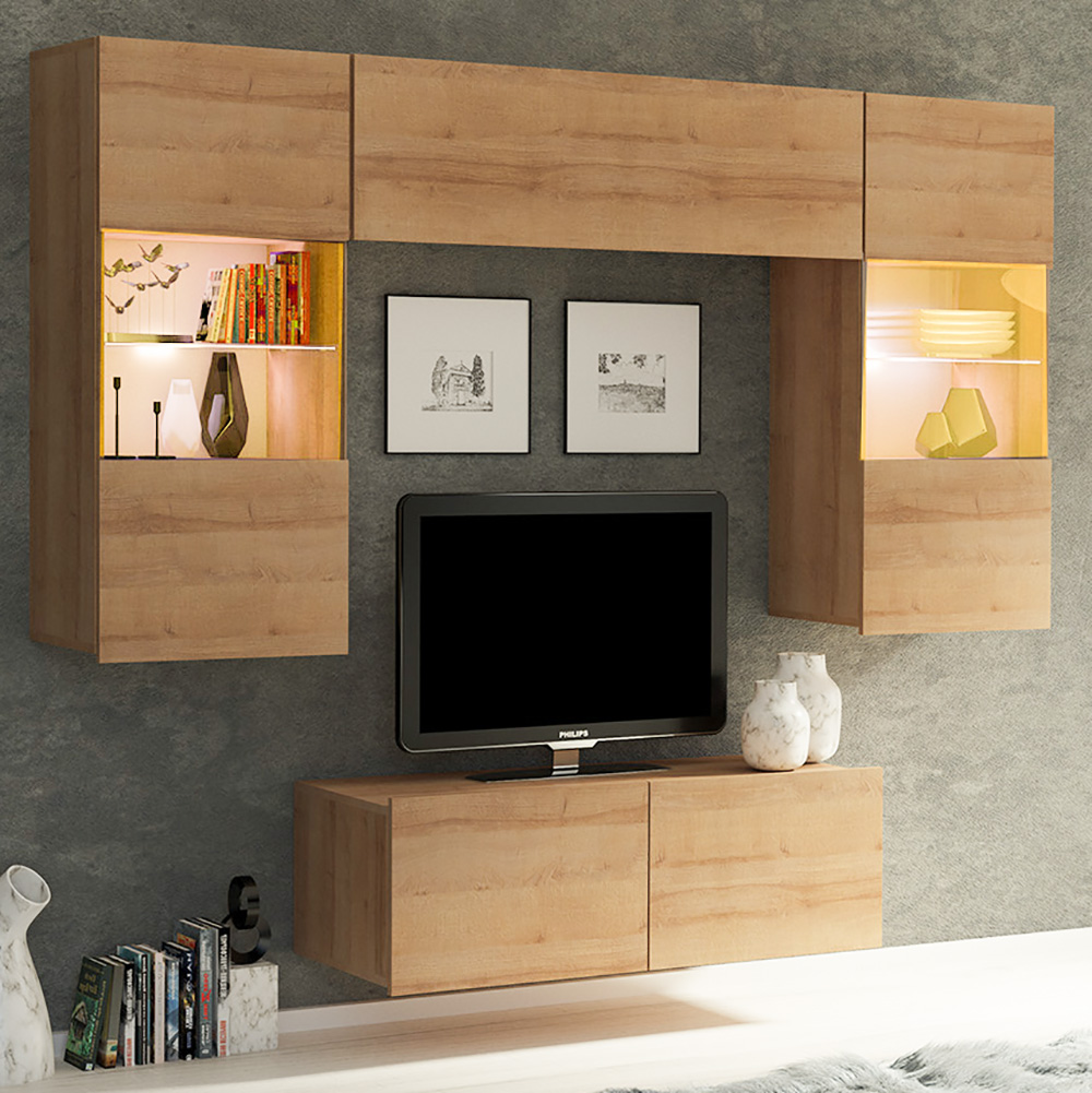 CALABRINI d | TV stolek | 100 cm | dub zlatý | lze i zavěsit