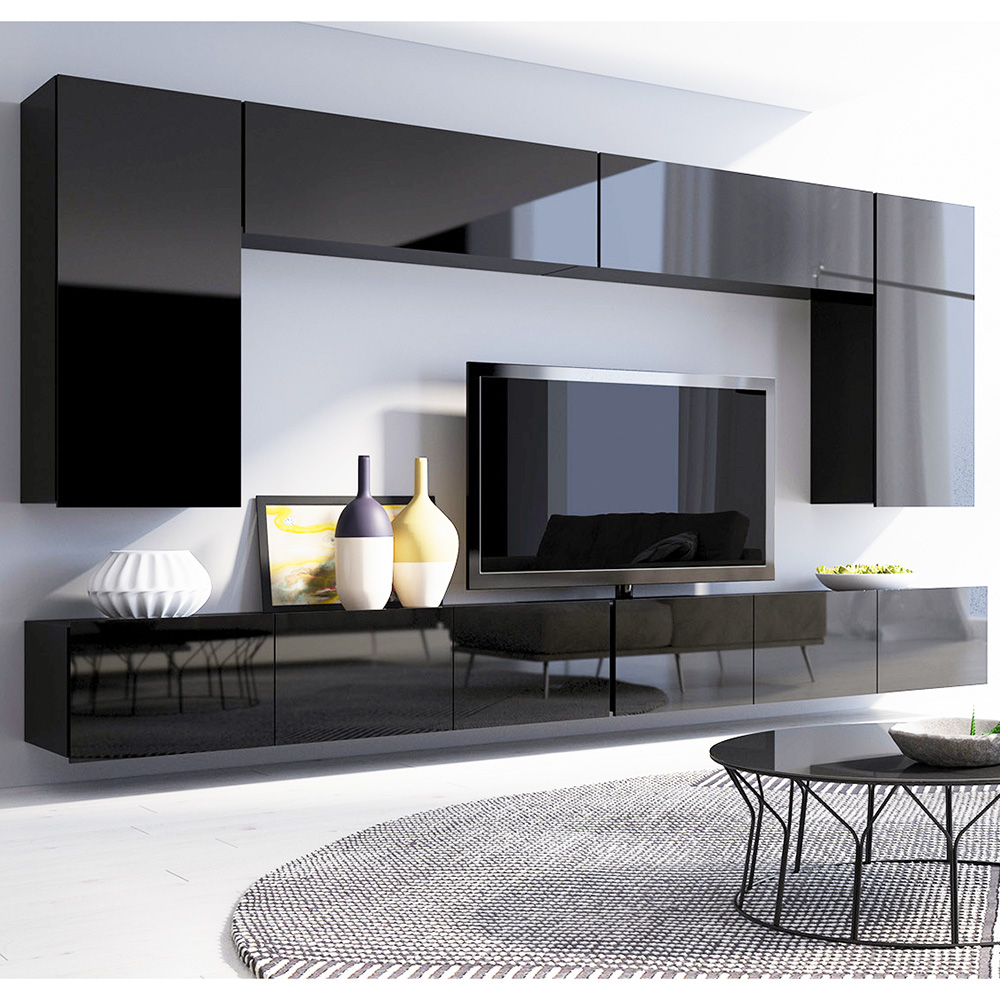 CALABRINI c | noční stolek | 40 cm | černá lesk