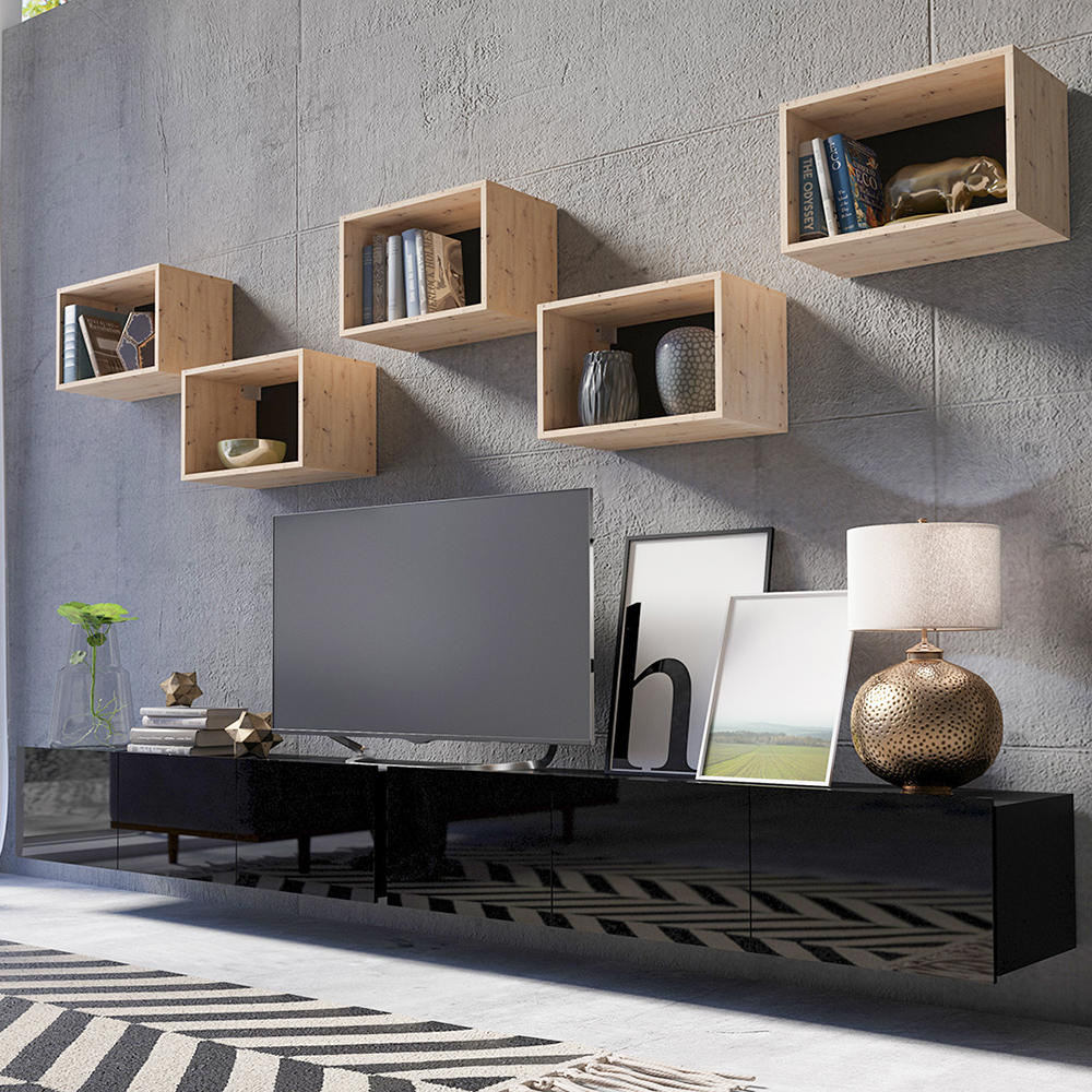 CALABRINI c | noční stolek | 40 cm | černá lesk