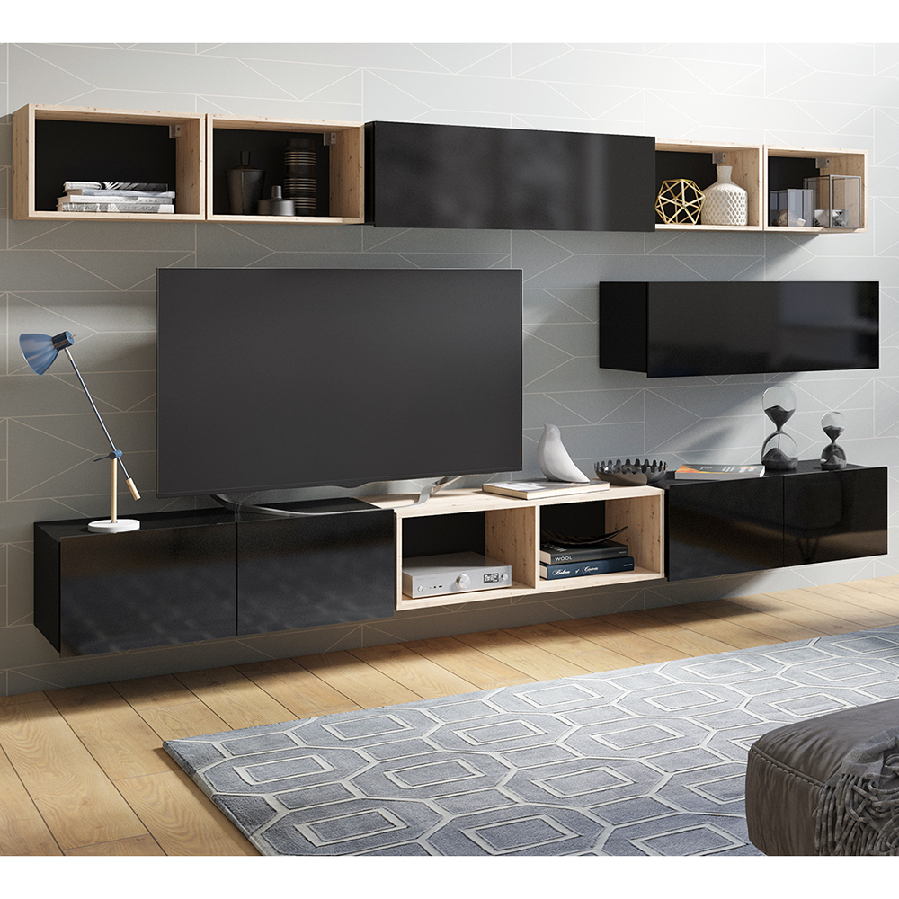 CALABRINI c | noční stolek | 40 cm | černá lesk