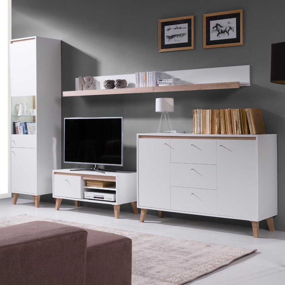 OVIEDO | konferenční stolek | 120x65 | bílá/san remo světlé