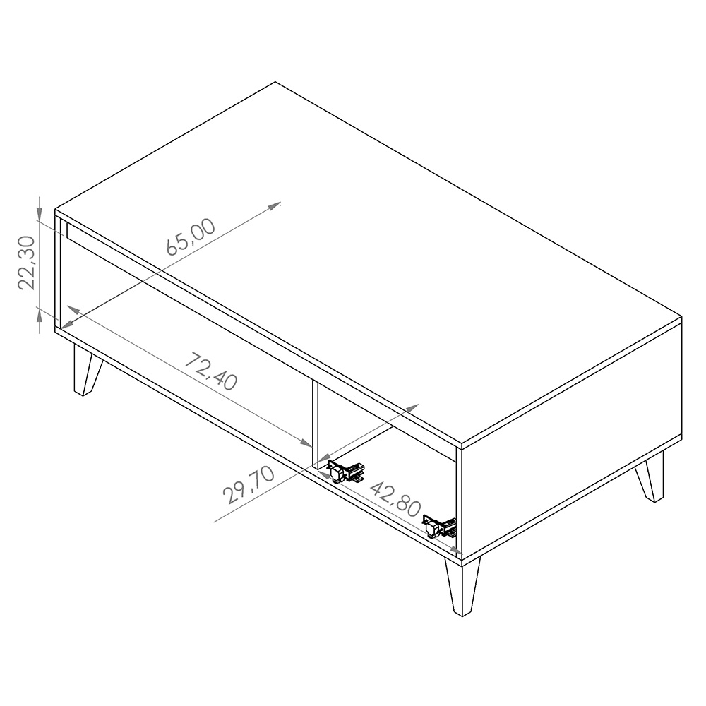 OVIEDO | konferenční stolek | 120x65 | bílá/san remo světlé