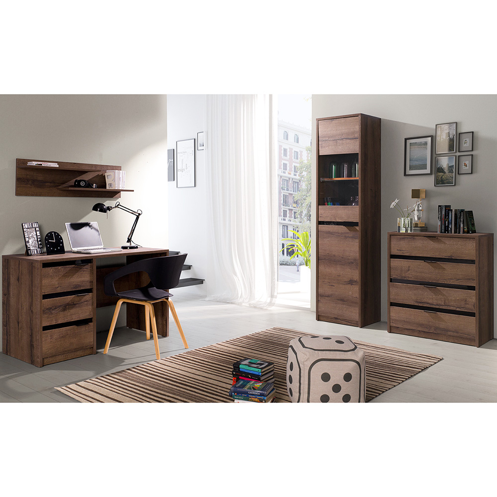 DENVER mc | komoda K3D4SZ | 135 cm | dub monastery / černá lesk