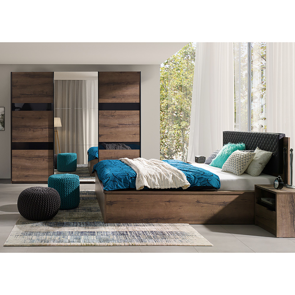 DENVER mc | komoda K3D4SZ | 135 cm | dub monastery / černá lesk