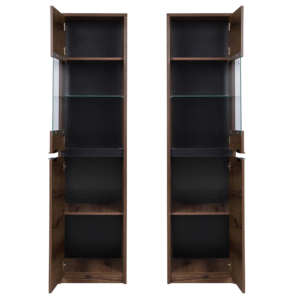 DENVER mc | vitrína UNI dvířka | 50 cm | dub monastery / černá lesk