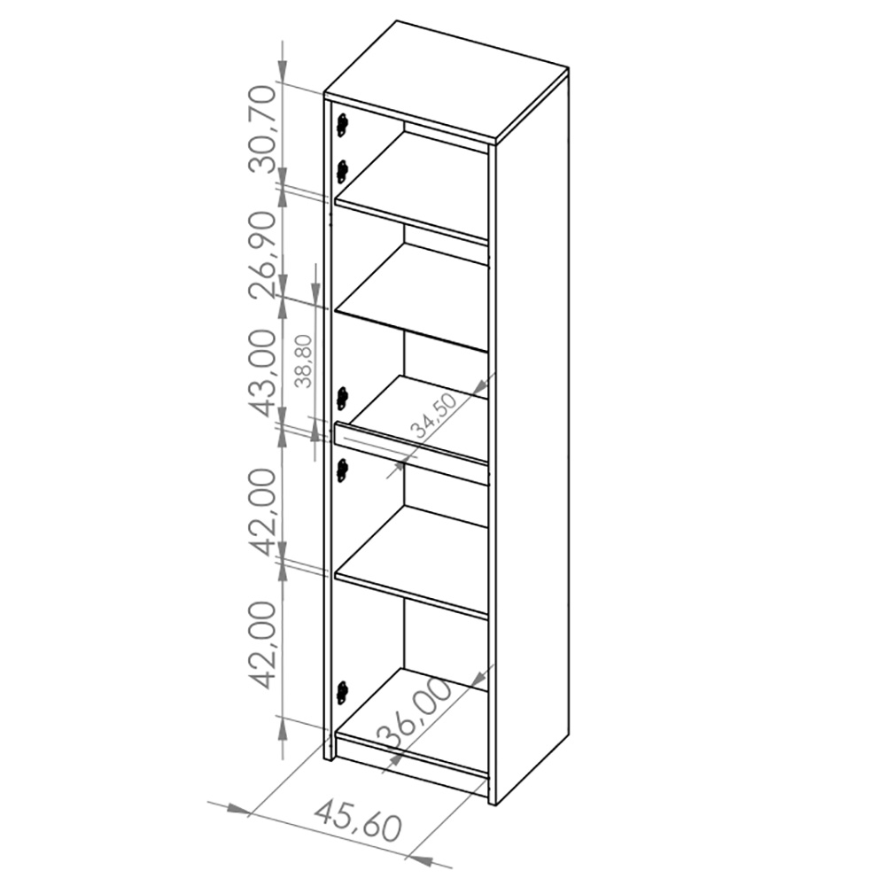 DENVER mc | vitrína UNI dvířka | 50 cm | dub monastery / černá lesk