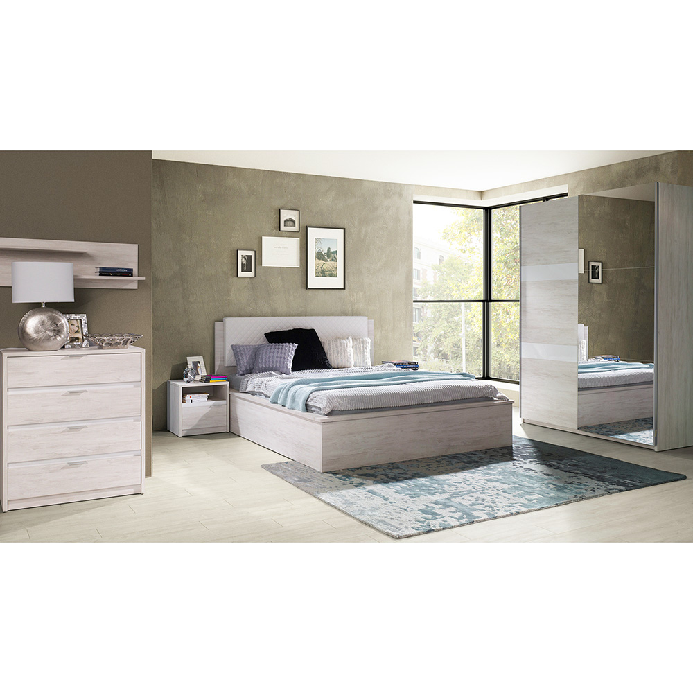 DENVER db | konferenční stolek | 120 cm | dub bílý / bílá lesk