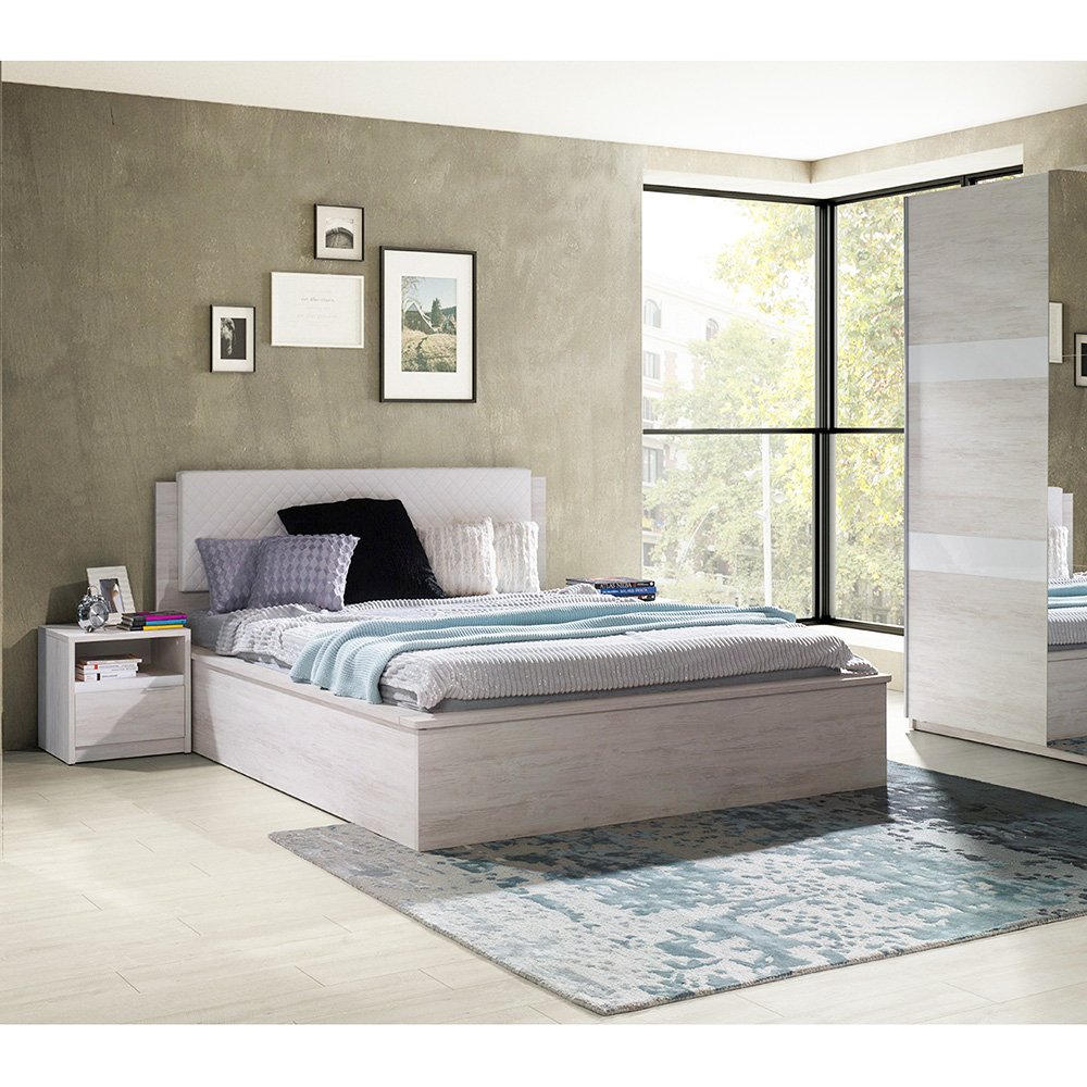 DENVER db | konferenční stolek | 120 cm | dub bílý / bílá lesk