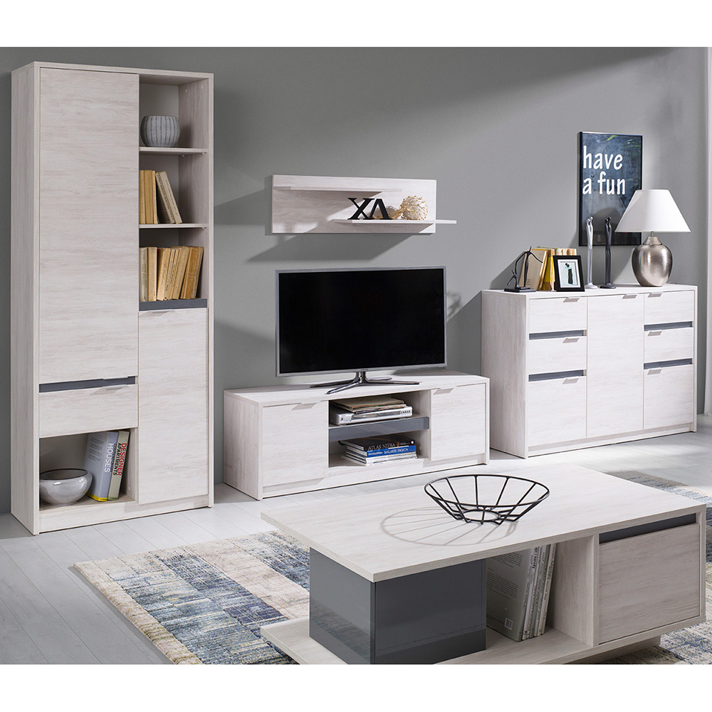 DENVER dg | psací stůl | 120 cm | dub bílý / grafit