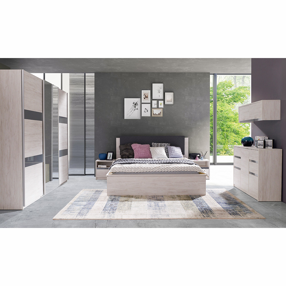 DENVER dg | komoda K3D4SZ | 135 cm | dub bílý / grafit