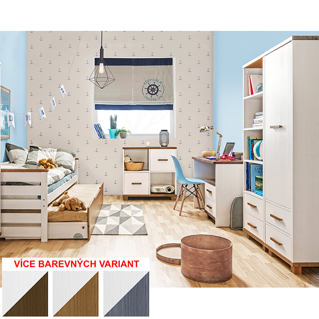 Alan - psací stůl AL9 - bílá/popel