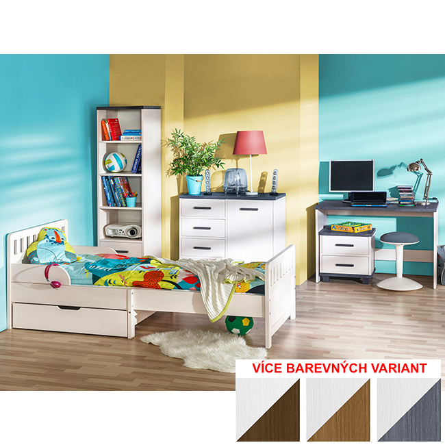 Alan - jednolůžko AL1+AL2 - bílá/popel