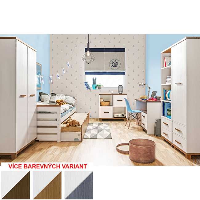 Alan - jednolůžko AL1+AL2 - bílá/hnědá