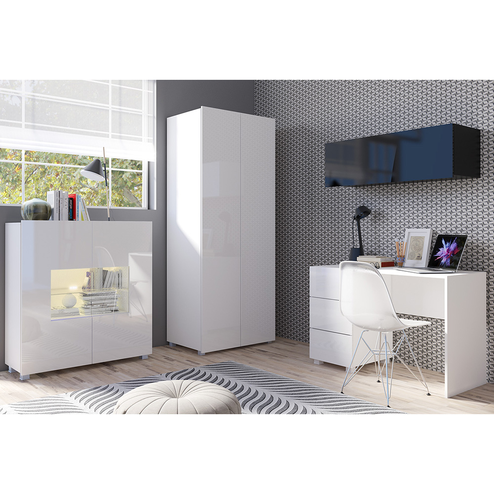 CALABRINI b | TV stolek | 100 cm | bílá lesk | lze i zavěsit