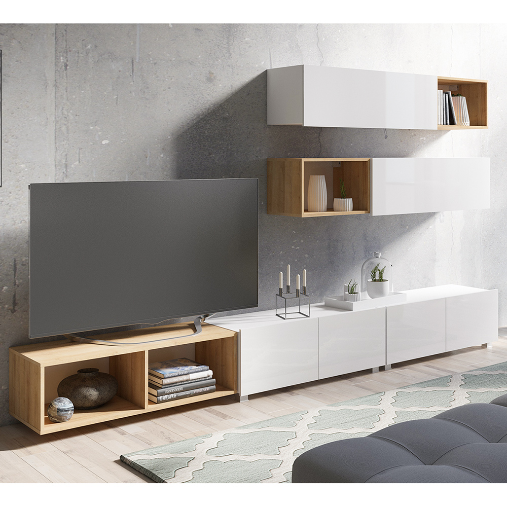 CALABRINI b | TV stolek | 100 cm | bílá lesk | lze i zavěsit