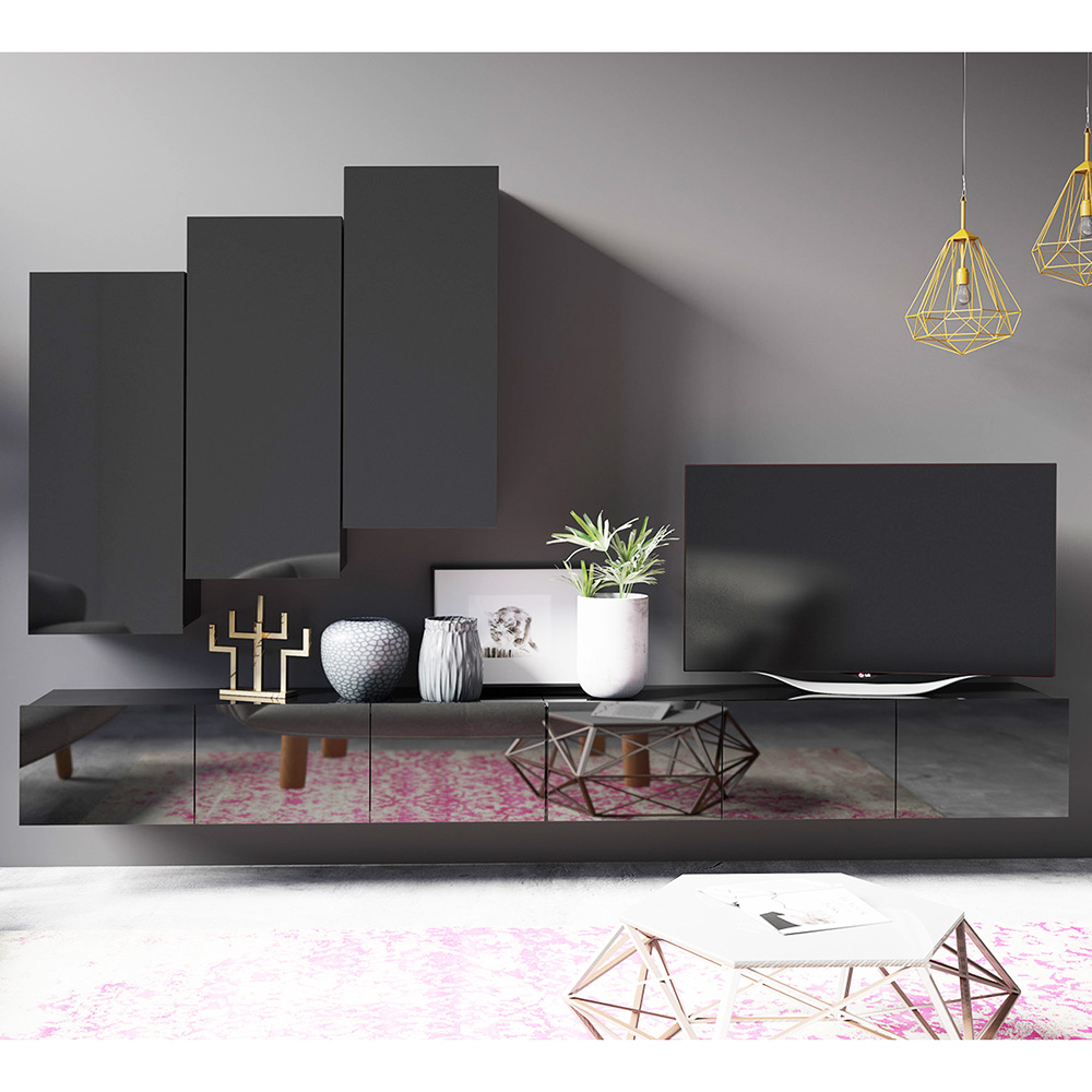 CALABRINI c | závěsná skříňka | 105 cm | černá lesk