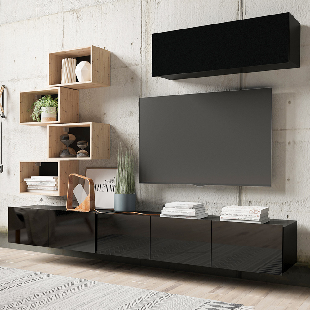 CALABRINI c | závěsná skříňka | 105 cm | černá lesk