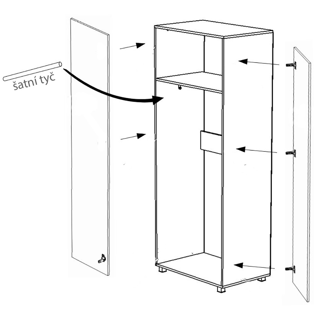 CALABRINI d | šatní skříň SZ2D | 80 cm | dub zlatý