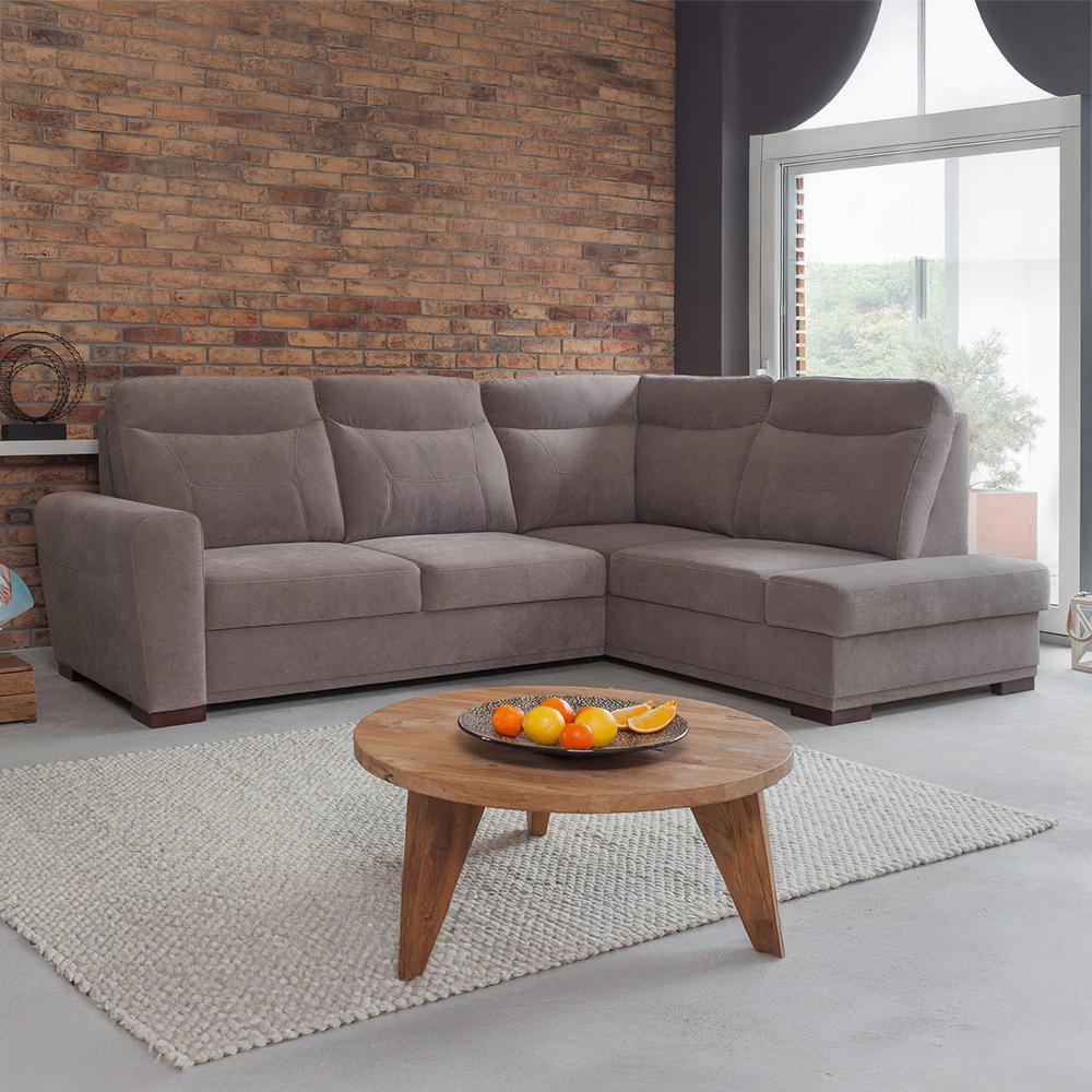 Sedací souprava LEVEL | 264x198 cm | PRAVÁ | rozkládací + úložný prostor | VÝBĚR TKANIN