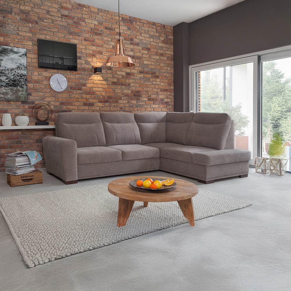 Sedací souprava LEVEL | 264x198 cm | PRAVÁ | rozkládací + úložný prostor | VÝBĚR TKANIN