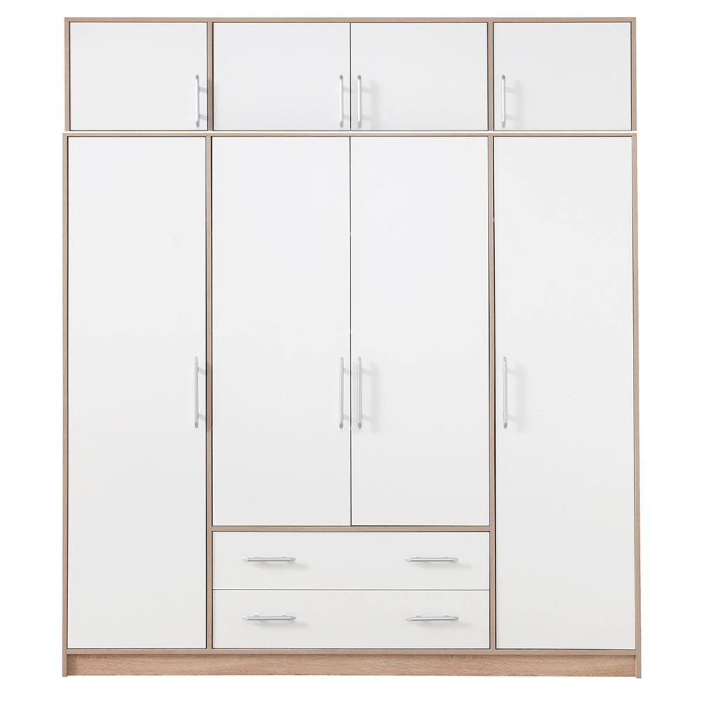 SMART sb | šatní skříň SR1 + nástavec SRN1 | 200 cm | sonoma/bílá