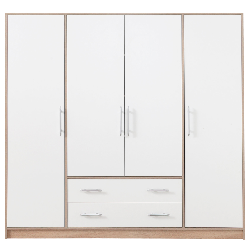 SMART sb | šatní skříň SR1 + nástavec SRN1 | 200 cm | sonoma/bílá