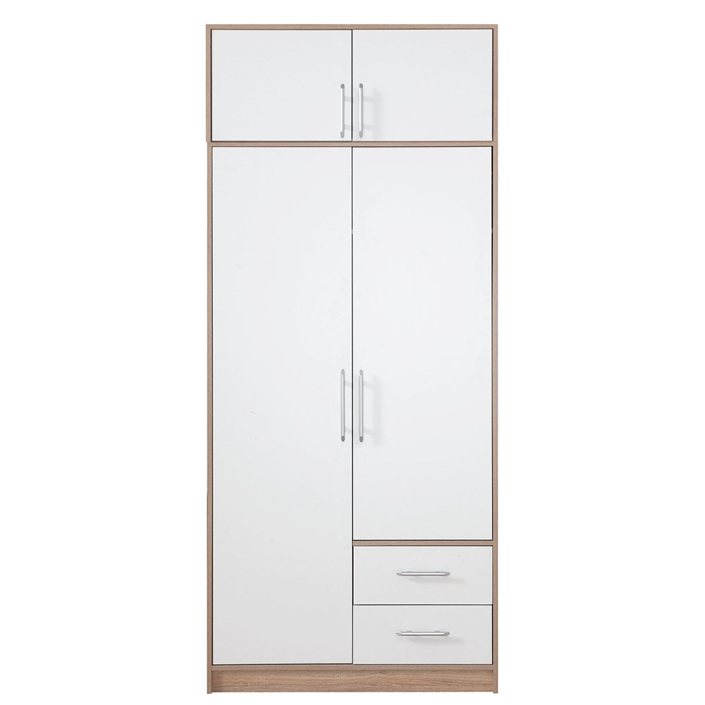 SMART sb | šatní skříň SR3 + nástavec SRN3 | 100 cm | sonoma/bílá