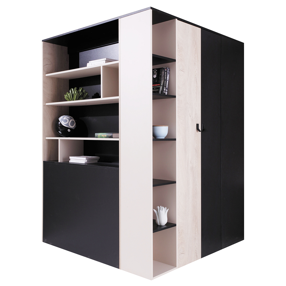 Dětský pokoj PLANET | sestava F | 6 dílů | černá/dub/béžová