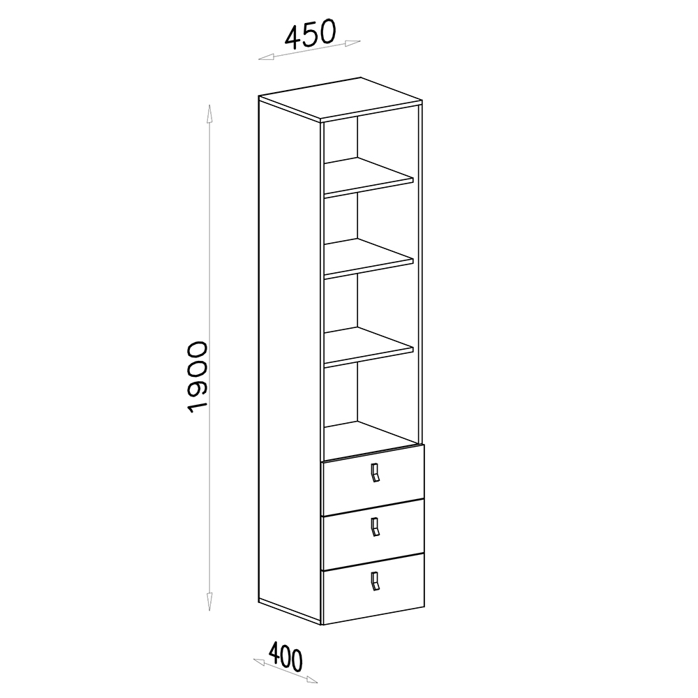 Dětský pokoj PLANET | sestava B | 6 dílů | modrá/dub/bílá