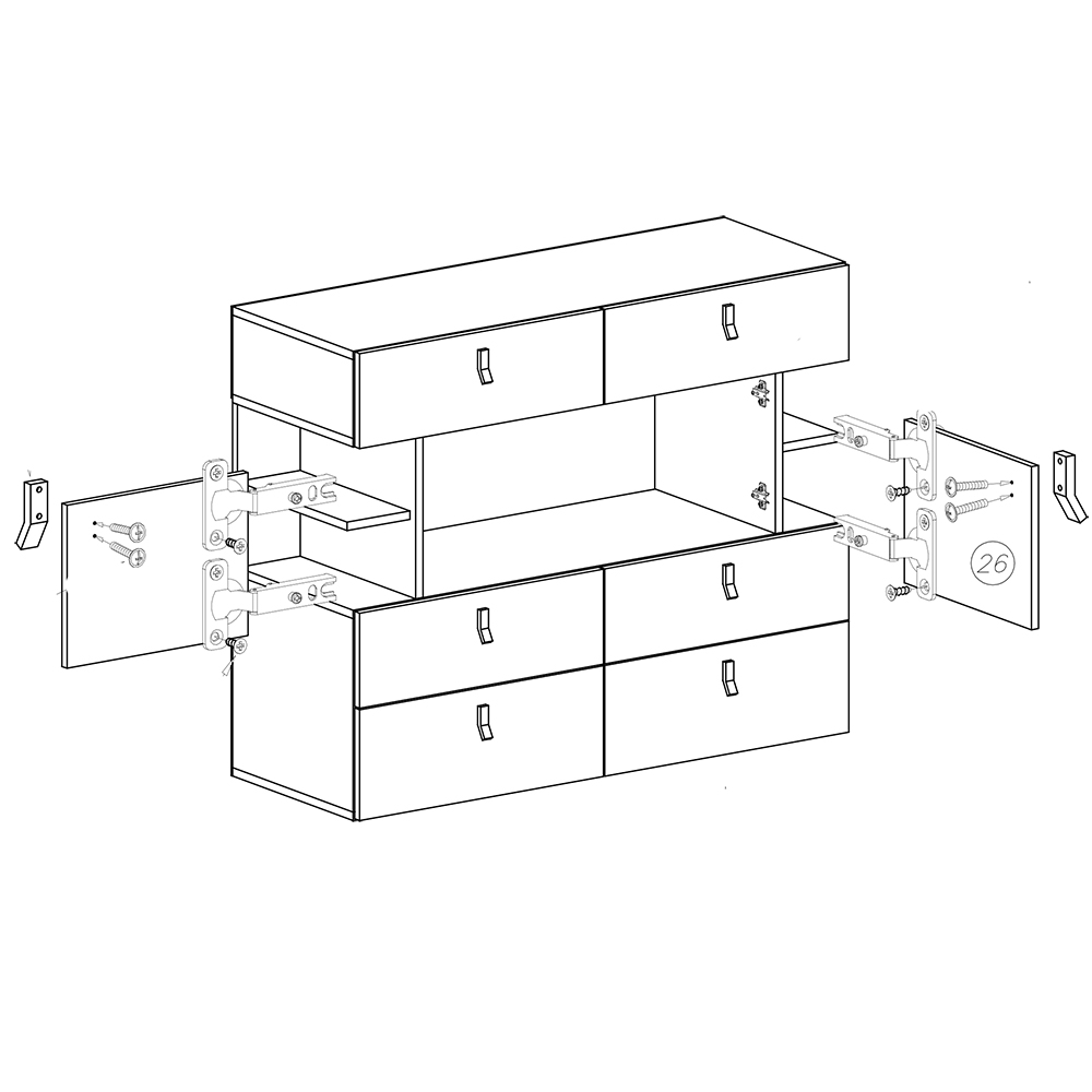 Dětský pokoj PLANET | sestava C | 6 dílů | modrá/dub/bílá